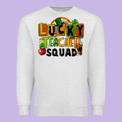 Lucky Teacher Squad Premium Sweatshirt Designed By Fadigitalartstudio