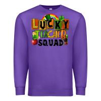 Purple lucky teacher squad Premium Sweatshirt - FaDigitalArtStudio