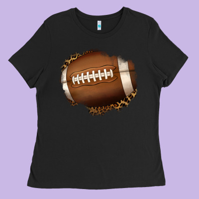 Leopard American Football Patch Ladies Tee Designed By Jasminsmagicworld