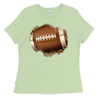 Matcha leopard american football patch Ladies Tee - Jasminsmagicworld