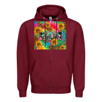 Burgundy Mom rainbow sunflower Zipper Hoodie - CowGirlArtShop