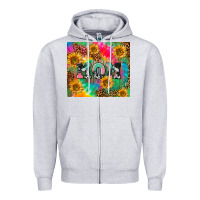 Heather Grey Mom rainbow sunflower Zipper Hoodie - CowGirlArtShop