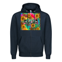 Navy Mom rainbow sunflower Zipper Hoodie - CowGirlArtShop