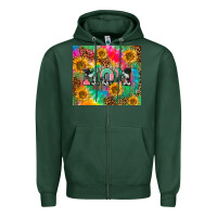 Sports Green Mom rainbow sunflower Zipper Hoodie - CowGirlArtShop