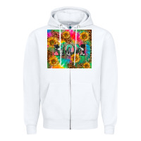 White Mom rainbow sunflower Zipper Hoodie - CowGirlArtShop