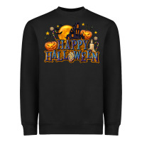 Black Happy Halloween Heavyweight Sweatshirt - texasbilliewilder