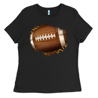 Black leopard american football patch Ladies Tee - Jasminsmagicworld