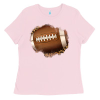 Bubblegum Pink leopard american football patch Ladies Tee - Jasminsmagicworld