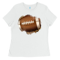 White leopard american football patch Ladies Tee - Jasminsmagicworld