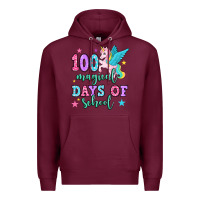 Burgundy hundred magical days of school unicorn Premium Hoodie - OliviaCreatesArt