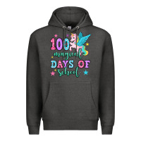 Charcoal Heather hundred magical days of school unicorn Premium Hoodie - OliviaCreatesArt