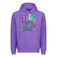 Purple hundred magical days of school unicorn Premium Hoodie - OliviaCreatesArt