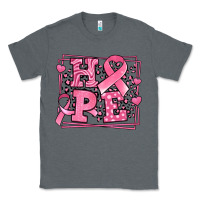 Charcoal Heather hope breast cancer awareness ribbon Classic Tee - LillyAllenDesigns