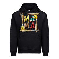Black softball mama Urban Hoodie - CowhideDigitalArt