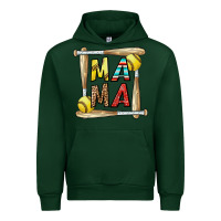 Forest Green softball mama Urban Hoodie - CowhideDigitalArt
