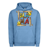 Pigment Pebble Blue softball mama Urban Hoodie - CowhideDigitalArt