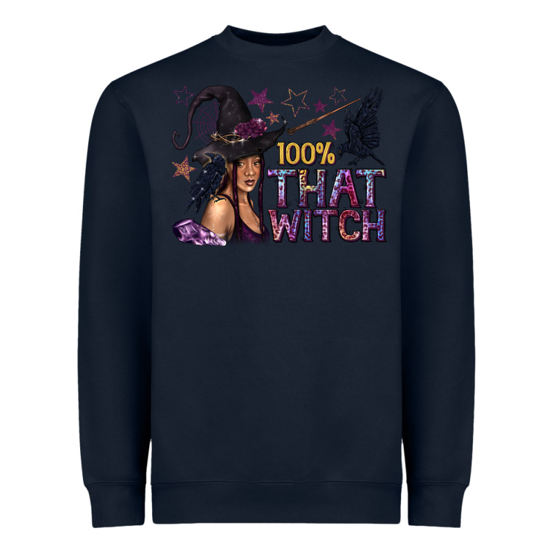 100% That Witch Black Afro Witch Heavyweight Sweatshirt by texasbilliewilder | Teevron