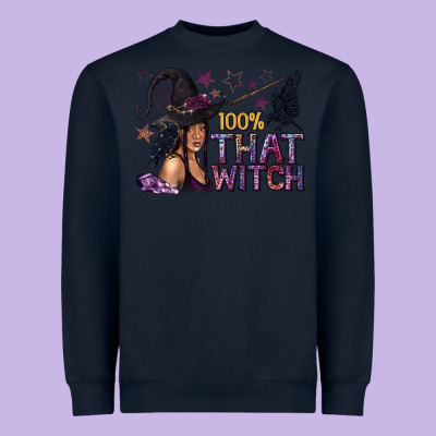 100% That Witch Black Afro Witch Heavyweight Sweatshirt Designed By Texasbilliewilder