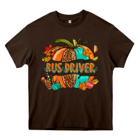 Chocolate Brown bus driver pumpkin Heavy Core Tee - NancyCooperArtShop