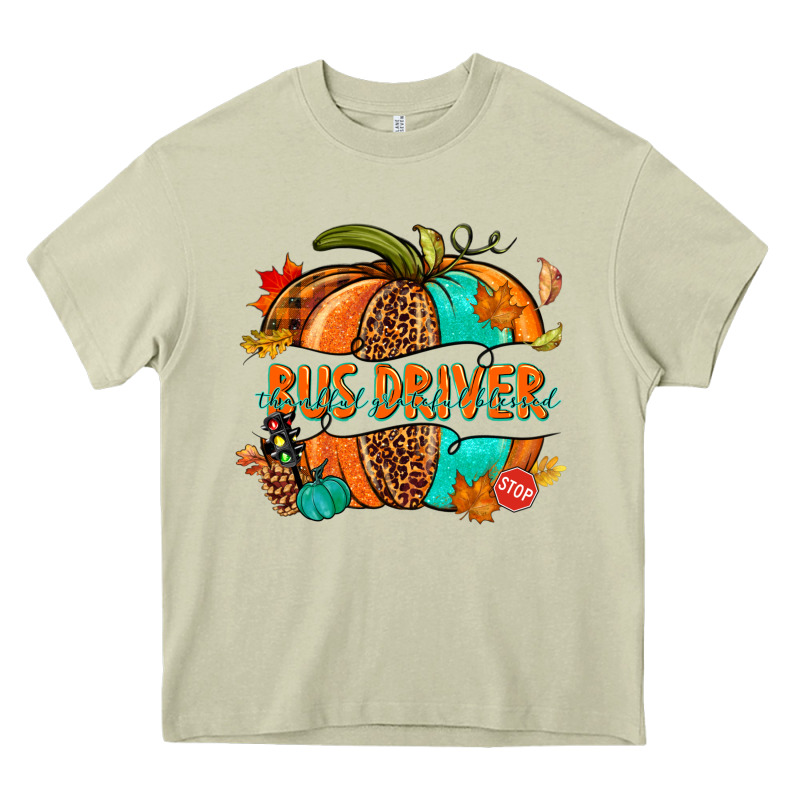 Bus Driver Pumpkin Heavy Core Tee by NancyCooperArtShop | Teevron