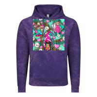 Cloud Purple Hairdresser Gnomes With Hearts And Pearls With Leopard Vintage Hoodie - BundleAndBundleShop
