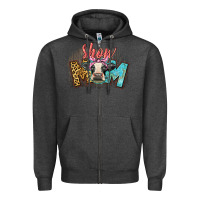 Charcoal Heather Show mom cow Zipper Hoodie - CowGirlArtShop