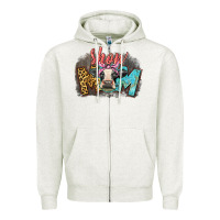 Oatmeal Heather Show mom cow Zipper Hoodie - CowGirlArtShop