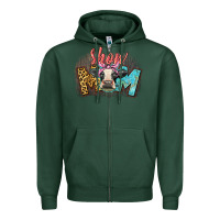 Sports Green Show mom cow Zipper Hoodie - CowGirlArtShop