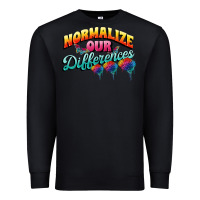 Black Normalize our differences Autism Premium Sweatshirt - FaDigitalArtStudio
