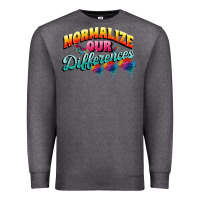 Charcoal Heather Normalize our differences Autism Premium Sweatshirt - FaDigitalArtStudio