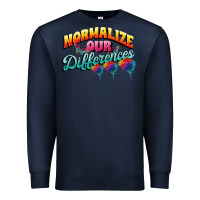 Navy Normalize our differences Autism Premium Sweatshirt - FaDigitalArtStudio