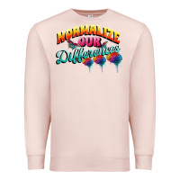 Pale Pink Normalize our differences Autism Premium Sweatshirt - FaDigitalArtStudio