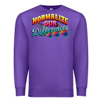 Purple Normalize our differences Autism Premium Sweatshirt - FaDigitalArtStudio