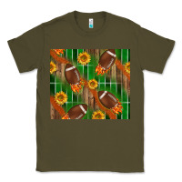 Army Green american football with sunflower tumbler Classic Tee - BundleAndBundleShop