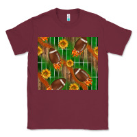 Burgundy american football with sunflower tumbler Classic Tee - BundleAndBundleShop