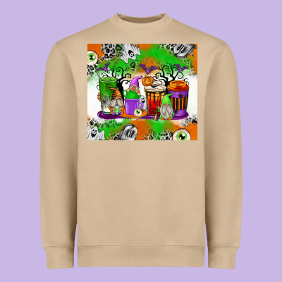 Halloween Coffee Cups Heavyweight Sweatshirt Designed By Texasbilliewilder