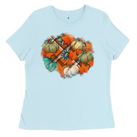 Baby Blue fall autumn patches Ladies Tee - Jasminsmagicworld