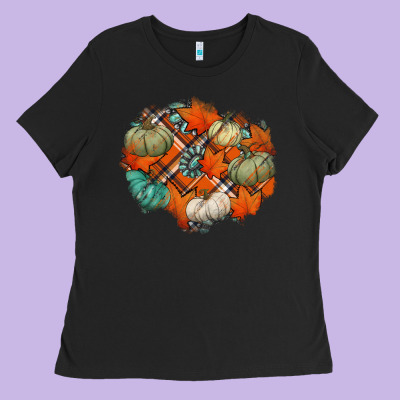 Fall Autumn Patches Ladies Tee Designed By Jasminsmagicworld