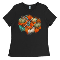 Black fall autumn patches Ladies Tee - Jasminsmagicworld
