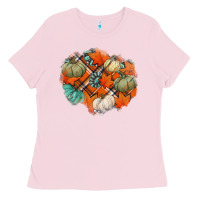 Bubblegum Pink fall autumn patches Ladies Tee - Jasminsmagicworld