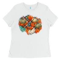 White fall autumn patches Ladies Tee - Jasminsmagicworld