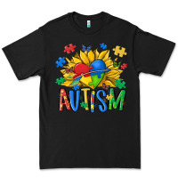 Black austism sunflower Premium Tee - MaliasSmallBusiness