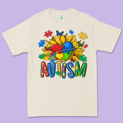 Austism Sunflower Premium Tee Designed By Maliassmallbusiness