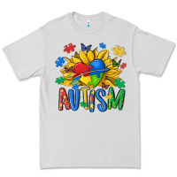 Dove Grey austism sunflower Premium Tee - MaliasSmallBusiness