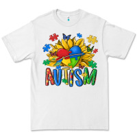 White austism sunflower Premium Tee - MaliasSmallBusiness