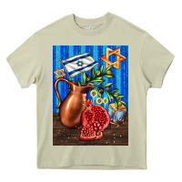 Mossy hanukkah table with oil pitcher Heavy Core Tee - AdoDesignShop