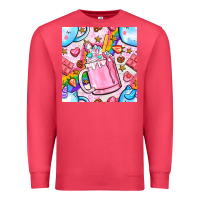 Cardinal unicorn coffe cup and star with rainbow seamless pattern bbs Premium Sweatshirt - BundleAndBundleShop