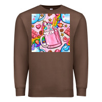 Chestnut unicorn coffe cup and star with rainbow seamless pattern bbs Premium Sweatshirt - BundleAndBundleShop