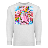 Oatmeal Heather unicorn coffe cup and star with rainbow seamless pattern bbs Premium Sweatshirt - BundleAndBundleShop