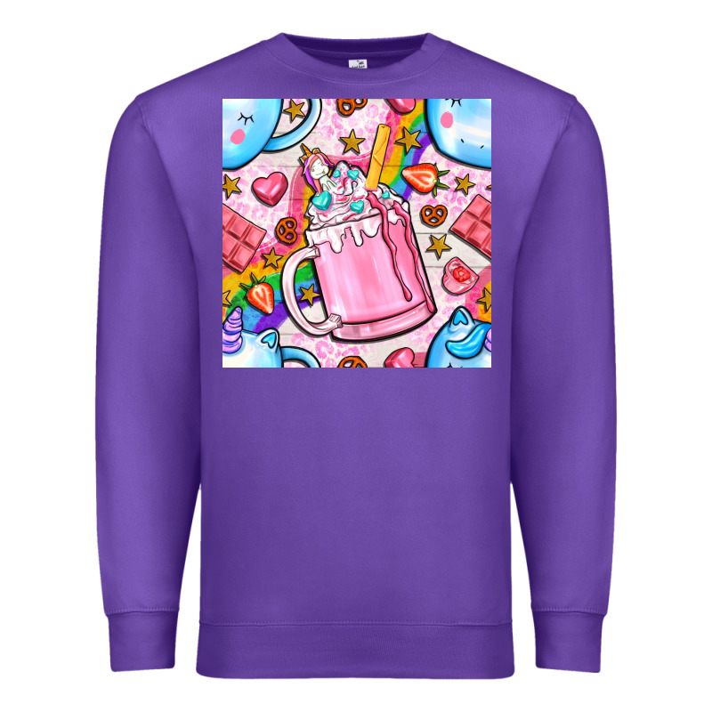 Unicorn Coffe Cup And Star With Rainbow Seamless Pattern Bbs Premium Sweatshirt by BundleAndBundleShop | Teevron